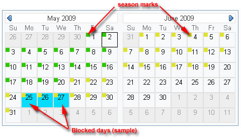 Calendar season marks